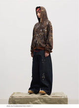 American Raw Suede Paneled Curved Jeans