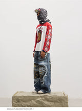 Leopard Print Rhinestone Colorblock Hip-hop Jersey