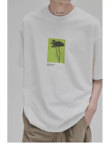 Floral Silhouette Print Short Sleeve Tee