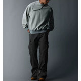 Men's Solid Waffle Mock Zip Sweatshirt
