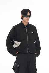Men's Loose Short Patchwork Zip Jacket