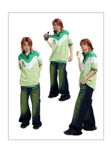 Y2K Women's Floral-Embroidered Knit Polo Shirt