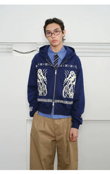 Fair Isle Print Zip Hoodie