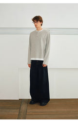 Men’s Waffle Henley Twofer Long-Sleeved Tees