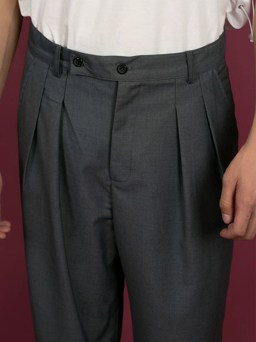 Men's Vintage Gray Wide Leg Pants