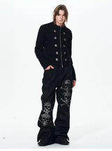 Men's Black Knit Sweater Coat