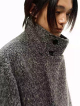Pleated Back Wrap Cocoon Coat