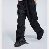Double Pleated Zip Straight Loose Pants