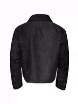 Jacquard Wide Lapel Asymmetric Zipper Jacket