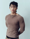 Lightweight Wool Slim Triangle Neck Sweater