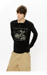 Modal Two-piece Henley Long Sleeve Tee