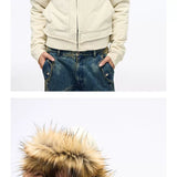 Men's Vintage Detachable Fur Hooded Jacket