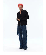 Men's Black & White Long-Sleeve Cooling Cardigan