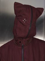 Cat Ear Zip Hooded Work Jacket