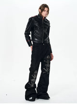 Men's Winter Stand Collar PU Jacket