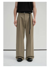 Waist-Adjustable Striped Flared Merino Wool Pants