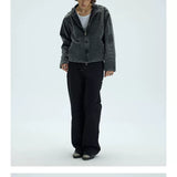 Cropped Loose Red Lined Puffer Coat