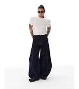 Vintage Washed Distressed Curved Banana Jeans