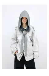 Plaid Hooded Smoke-Dyed Violet M65 Jacket