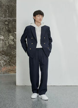 Pleated Wide Leg Suit Pants