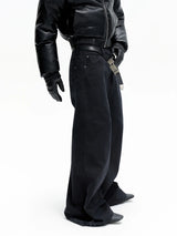 Stone Washed Black Baggy Jeans
