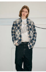 Men's Long Sleeve Splatter Plaid Shirt