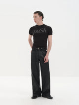 Slim Fit Rhinestone Short Sleeve Tee