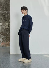 Pleated Wide Leg Suit Pants