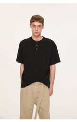 Couple Amber Waffle Boxy Henley Tees