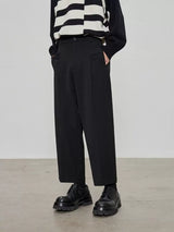 Casual Cropped Elastic Waist Pants