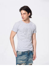 Men’s Rhinestone Skull Striped Tees