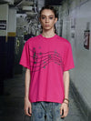 Vintage Pink Cotton Rhinestone Note Tee