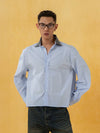 Men's Blue Striped Long Sleeve Shirts