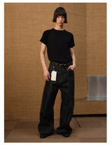 Slant Fly Flared Raw Denim Pants