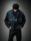 Distressed Ice Blue Ombre Denim Jacket