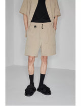 Plaid Multi-Pocket Elastic Waist Shorts