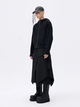 Deconstructed Waistband Layered Unisex Skirt