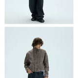 Washed Fleece Plaid Lined Jacket