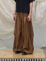 Loose Draped Pleated Curved Trousers