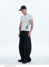 Cross Print Slim Crew Neck Tees
