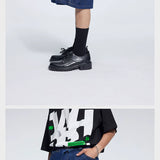 Special Waistband Tailored Washed Denim Shorts
