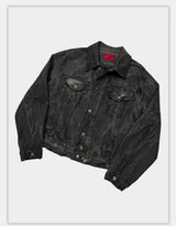 Loose Heavy Washed Distressed Denim Jacket