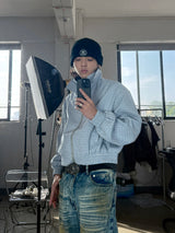 Cropped Reversible Vintage Fleece Plaid Jacket