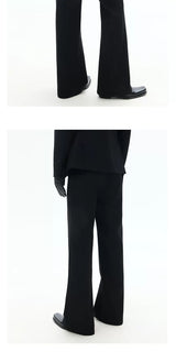 Black Straight Leg Casual Pants