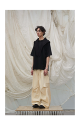 Skin-Friendly Short-Sleeve Detachable Small Hooded Tee