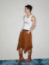 Vintage Y2K Double Layer Button Skort