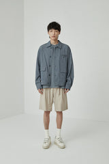 Draped Drawstring Elastic Waist Pleated Shorts