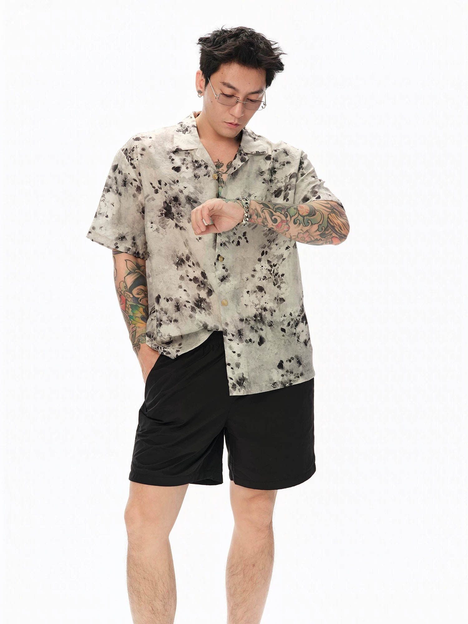 Muted Rose Silk Hawaiian Shirt