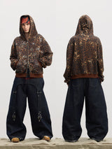 American Raw Suede Paneled Curved Jeans