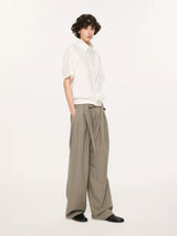 High Waist Wide Leg Belted Pants